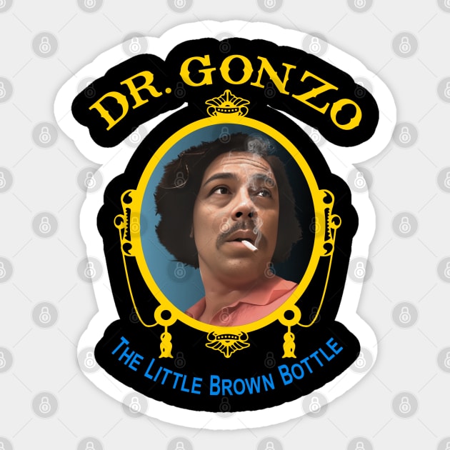 Dr. Gonzo 'The Little Brown Bottle' Sticker by darklordpug